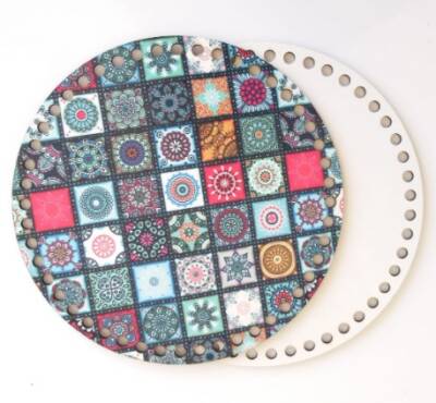 Angel Çanta Aksesuar Ahşap 20 Cm Çapında Resimli Plaka Arkalıklı K Serisi No24 - 1