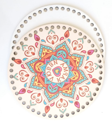 Angel Çanta Aksesuar Ahşap 20 Cm Çapında Resimli Plaka Arkalıklı K Serisi No4 - 1