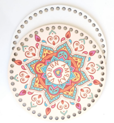 Angel Çanta Aksesuar Ahşap 20 Cm Çapında Resimli Plaka Arkalıklı K Serisi No4 - Angel Çanta Aksesuar