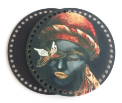 Angel Çanta Aksesuar Ahşap 20 Cm Çapında Resimli Plaka Arkalıklı S Serisi No3 - Angel Çanta Aksesuar