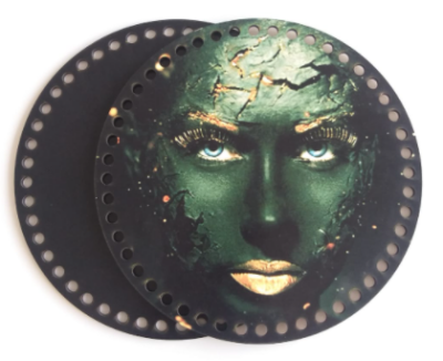 Angel Çanta Aksesuar Ahşap 20 Cm Çapında Resimli Plaka Arkalıklı S Serisi No4 - 1