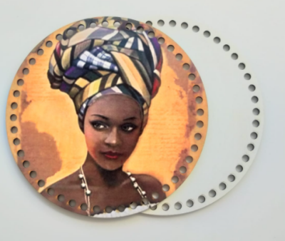 Angel Çanta Aksesuar Ahşap 20 Cm Çapında Resimli Plaka Arkalıklı X Serisi No1 - 1