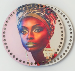 Angel Çanta Aksesuar Ahşap 20 Cm Çapında Resimli Plaka Arkalıklı X Serisi No14 - Angel Çanta Aksesuar