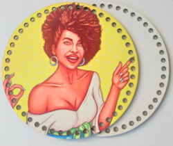 Angel Çanta Aksesuar Ahşap 20 Cm Çapında Resimli Plaka Arkalıklı X Serisi No6 - Angel Çanta Aksesuar