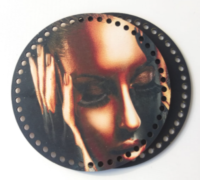 Angel Çanta Aksesuar Ahşap 20 Cm Çapında Resimli Plaka Arkalıklı X Serisi No9 - 1