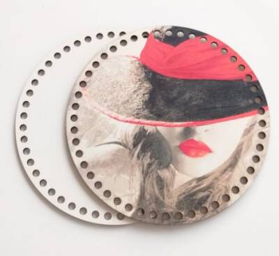 Angel Çanta Aksesuar Ahşap 20 Cm Çapında Resimli Plaka Arkalıklı Z Serisi No17 - 1