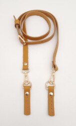 Angel Çanta Aksesuar 130x1.5 cm Açık Taba Gerçek Deri Light Gold Tokalı Çanta Sapı - Angel Çanta Aksesuar