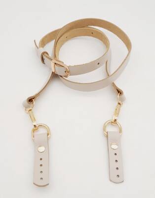 Angel Çanta Aksesuar 130X1.5 cm Bej Gerçek Deri Light Gold Tokalı Çanta Sapı - 2