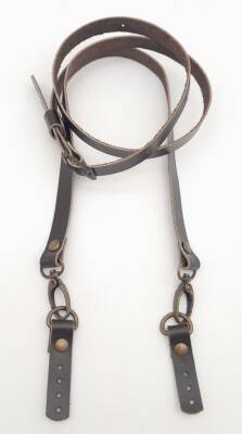 Angel Çanta Aksesuar 130x1.5 cm Kahverengi Gerçek Deri Antik Tokalı Çanta Sapı - 1