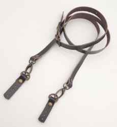 Angel Çanta Aksesuar 130x1.5 cm Kahverengi Gerçek Deri Antik Tokalı Çanta Sapı - 3