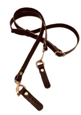 Angel Çanta Aksesuar 130x1.5 cm Koyu Kahve Renk Gerçek Deri Light Gold Tokalı Çanta Sapı - 1