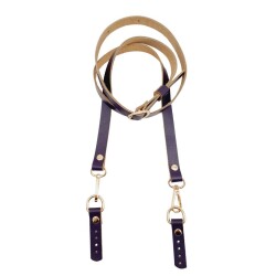 Angel Çanta Aksesuar 130x1.5 cm Mor Renk Gerçek Deri Light Gold Tokalı Çanta Sapı - Angel Çanta Aksesuar