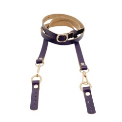 Angel Çanta Aksesuar 130x1.5 cm Mor Renk Gerçek Deri Light Gold Tokalı Çanta Sapı - 2