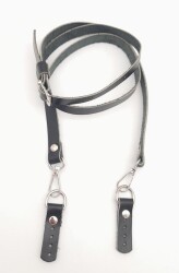 Angel Çanta Aksesuar 130x1.5 cm Siyah Gerçek Deri Gümüş Tokalı Çanta Sapı - Angel Çanta Aksesuar