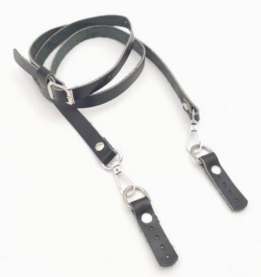 Angel Çanta Aksesuar 130x1.5 cm Siyah Gerçek Deri Gümüş Tokalı Çanta Sapı - 2