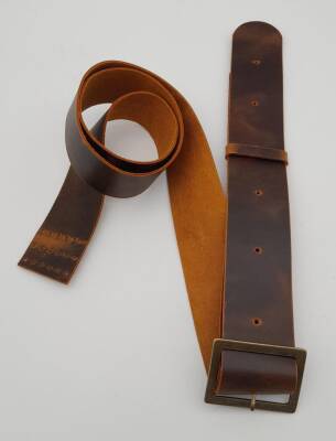 Angel Çanta Aksesuar Gerçek Deri 130x5 cm Ayarlanabilir Çanta Sapı Crazy Oil Hardal Sarı Antik Metalli - 3