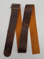 Angel Çanta Aksesuar Gerçek Deri 130x5 cm Ayarlanabilir Çanta Sapı Crazy Oil Hardal Sarı Antik Metalli - Angel Çanta Aksesuar