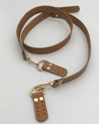 Angel Çanta Aksesuar Gerçek Deri Ayarlı Uzun Sap 2.3X130 Açık Taba Light Gold Metal - 2