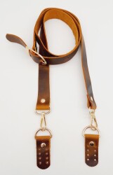 Angel Çanta Aksesuar Gerçek Deri Ayarlı Uzun Sap 2.3X130 Crazy Oil Hardal Light Gold Metalli - Angel Çanta Aksesuar