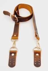 Angel Çanta Aksesuar Gerçek Deri Ayarlı Uzun Sap 2.3X130 Crazy Oil Hardal Light Gold Metalli - 2