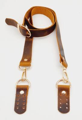 Angel Çanta Aksesuar Gerçek Deri Ayarlı Uzun Sap 2.3X130 Crazy Oil Hardal Light Gold Metalli - 2