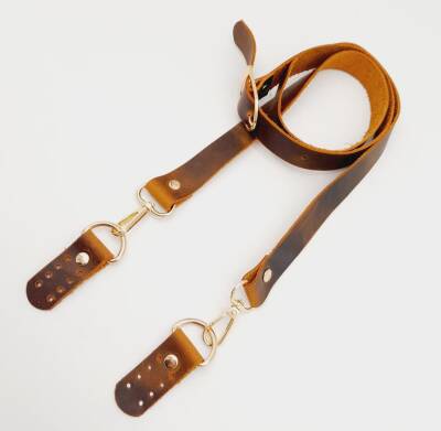 Angel Çanta Aksesuar Gerçek Deri Ayarlı Uzun Sap 2.3X130 Crazy Oil Hardal Light Gold Metalli - 3