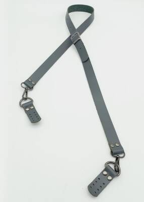 Angel Çanta Aksesuar Gerçek Deri Ayarlı Uzun Sap 2.3X130 Gri Füme Metalli - 1