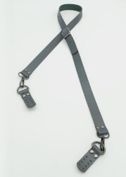 Angel Çanta Aksesuar Gerçek Deri Ayarlı Uzun Sap 2.3X130 Gri Füme Metalli - Angel Çanta Aksesuar