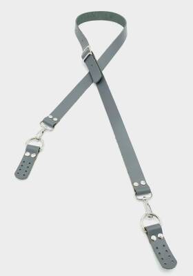 Angel Çanta Aksesuar Gerçek Deri Ayarlı Uzun Sap 2.3X130 Gri Gümüş Metalli - 1