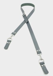 Angel Çanta Aksesuar Gerçek Deri Ayarlı Uzun Sap 2.3X130 Gri Gümüş Metalli - Angel Çanta Aksesuar