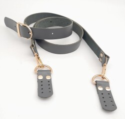 Angel Çanta Aksesuar Gerçek Deri Ayarlı Uzun Sap 2.3X130 Gri Light Gold Metalli - Angel Çanta Aksesuar