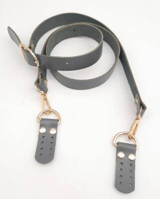 Angel Çanta Aksesuar Gerçek Deri Ayarlı Uzun Sap 2.3X130 Gri Light Gold Metalli - 2