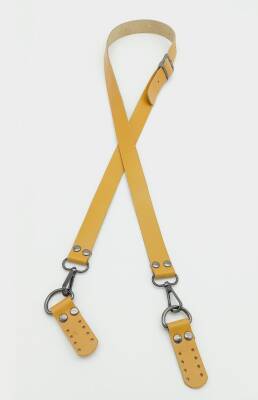 Angel Çanta Aksesuar Gerçek Deri Ayarlı Uzun Sap 2.3X130 Hardal Füme Metalli - 1