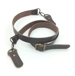 Angel Çanta Aksesuar Gerçek Deri Ayarlı Uzun Sap 2.3X130 Kahverengi Antik Metalli - 2