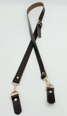 Angel Çanta Aksesuar Gerçek Deri Ayarlı Uzun Sap 2.3X130 Kahverengi Light Gold Metalli - 1