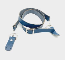 Angel Çanta Aksesuar Gerçek Deri Ayarlı Uzun Sap 2.3X130 Lacivert Gümüş Metalli - 2