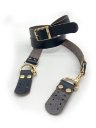 Angel Çanta Aksesuar Gerçek Deri Ayarlı Uzun Sap 2.3X130 Lacivert Light Gold Metal - Angel Çanta Aksesuar