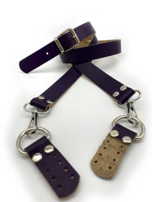 Angel Çanta Aksesuar Gerçek Deri Ayarlı Uzun Sap 2.3X130 Mor Gümüş - 1