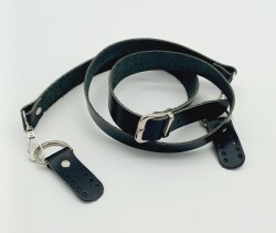 Angel Çanta Aksesuar Gerçek Deri Ayarlı Uzun Sap 2.3X130 Siyah Gümüş Metalli - 2