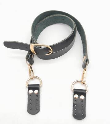 Angel Çanta Aksesuar Gerçek Deri Ayarlı Uzun Sap 2.3X130 Siyah Light Gold Metalli - 1