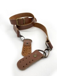 Angel Çanta Aksesuar Gerçek Deri Ayarlı Uzun Sap 2.3X130 Sütlü Kahve Antik Metal - Angel Çanta Aksesuar