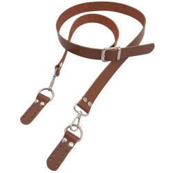 Angel Çanta Aksesuar Gerçek Deri Ayarlı Uzun Sap 2.3x130 Sütlü Kahve Gümüş Metalli - 3