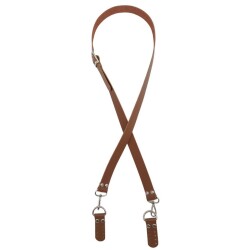 Angel Çanta Aksesuar Gerçek Deri Ayarlı Uzun Sap 2.3x130 Sütlü Kahve Gümüş Metalli - 2