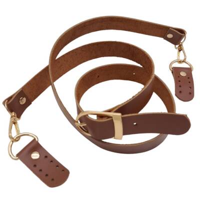 Angel Çanta Aksesuar Gerçek Deri Ayarlı Uzun Sap 2.3x130 Sütlü Kahve Light Gold Metalli - 1