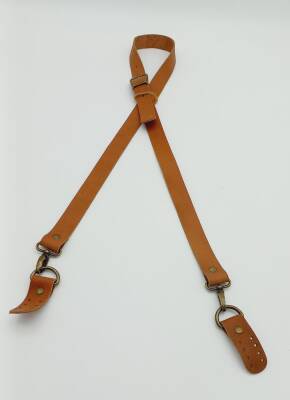 Angel Çanta Aksesuar Gerçek Deri Ayarlı Uzun Sap 2.3X130 Taba Antik Metalli - 1