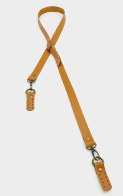 Angel Çanta Aksesuar Gerçek Deri Ayarlı Uzun Sap 2X130 Açık Taba Antik Metalli - 1