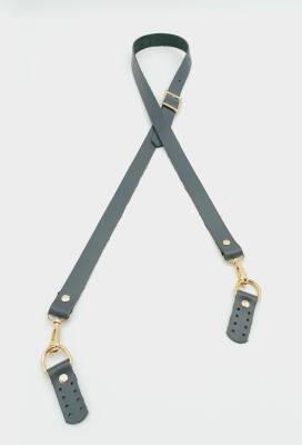 Angel Çanta Aksesuar Gerçek Deri Ayarlı Uzun Sap 2X130 Gri Light Gold Metalli - 1