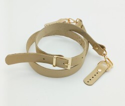 Angel Çanta Aksesuar Gerçek Deri Ayarlı Uzun Sap 2X130 Ham (Doğal) Light Gold Metalli - 2