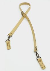Angel Çanta Aksesuar Gerçek Deri Ayarlı Uzun Sap 2X130 Ham Doğal Renk Antik Metalli - Angel Çanta Aksesuar
