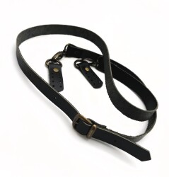 Angel Çanta Aksesuar Gerçek Deri Ayarlı Uzun Sap 2X130 Siyah Antik Metalli - Angel Çanta Aksesuar